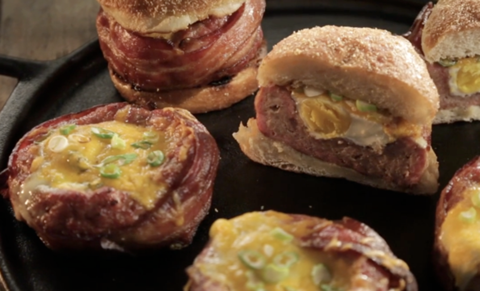 Beer Can Breakfast Burgers