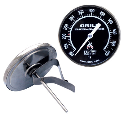 Tel-Tru BBQ Thermometer - BQ325R - 3" Dial & 3" Stem (Suits Kamado/Ceramic Grills)