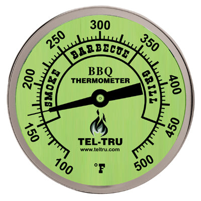 Tel-Tru BBQ Thermometer - BQ300 - 3" Dial &  2.5" Stem (Glow In Dark Lumo)